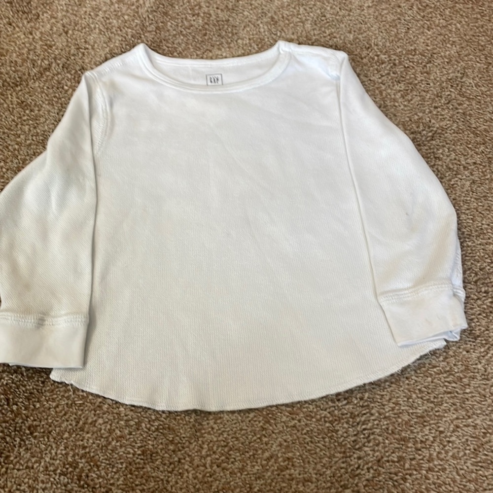 Baby gap, white thermal, long sleeve shirt 3T